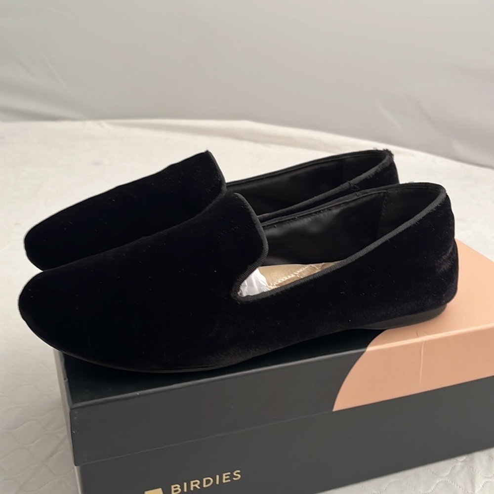 Birdies The Starling black velvet flats shoes - Picture 4 of 11